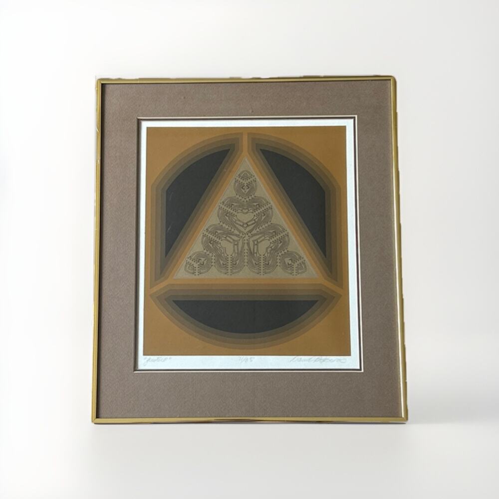David Kroos “Justice” 1970’s Psychedelic Geometric Signed & Numbered Framed Art
